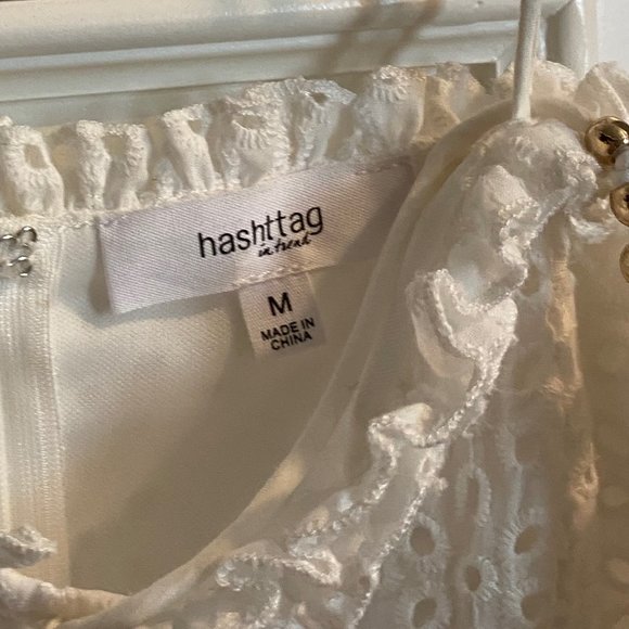 White Lace Hashtag Dress - Picture 5 of 5